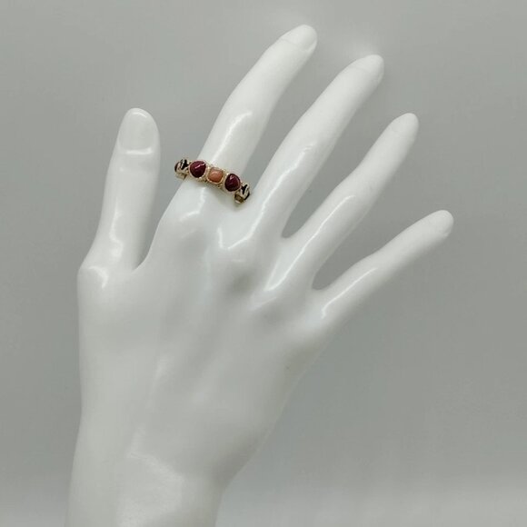 Chanel Ring Gold Burgundy 0.5 358-050625 - Picture 9 of 9